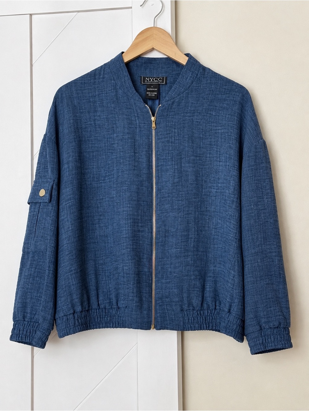 NYCC Lightweight Textured Zip Front Bomber Jacket Size L